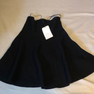 Zara Knit black Fold over skater skirt